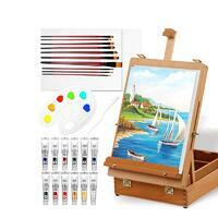 Без бренда «Набор подарочный «Две картинки» 27 предметов: этюдник 35 см из бука, краски акрил 12x12 мл, 2 холста 22x30 на мдф, 10 кистей, мастихин, палитра» в Сочи в интернет-магазине Без бренда «Набор подарочный «Две картинки» 27 предметов: этюдник 35 см из бука, краски акрил 12x12 мл, 2 холста 22x30 на мдф, 10 кистей, мастихин, палитра» в Сочи