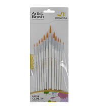 Без бренда «Набор круглых нейлоновых кистей для рисования «Две картинки» (12 шт.) белые» в Сочи