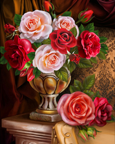 Без бренда «Букет роз в изящной вазе (20шт)» в Сочи