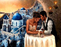 Свидание влюбленных в Санторини