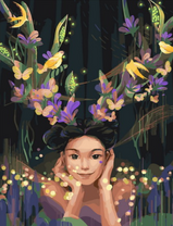 Без бренда «Темноглазая девчонка с цветами и птицами в волосах» в Сочи в интернет-магазине  Без бренда «Темноглазая девчонка с цветами и птицами в волосах» в Сочи