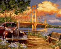 Без бренда «Американский автомобиль на фоне моста через залив» в Сочи