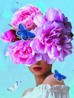 Без бренда «Девушка с большими цветами на голове» в Сочи в интернет-магазине  Без бренда «Девушка с большими цветами на голове» в Сочи