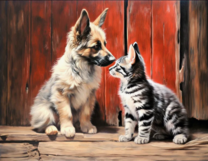 Без бренда «Знакомство котенка и щенка» в Сочи в интернет-магазине  Без бренда «Знакомство котенка и щенка» в Сочи