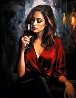 Без бренда «Девушка в красном платье с бокалом вина» в Сочи