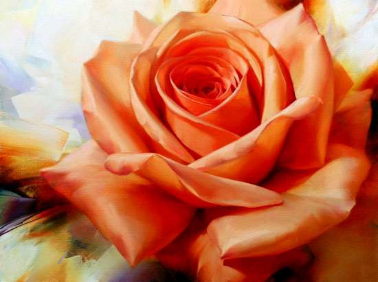 Картина по номерам 40x50 Большая чайная роза